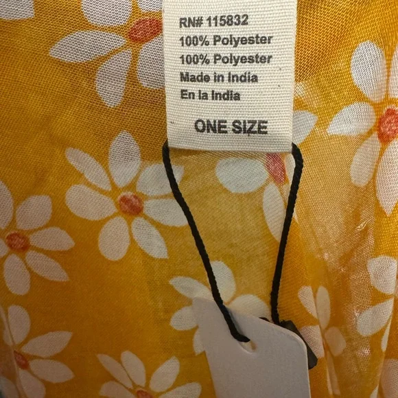 NWT ⛱️ One Size Yellow Swim Cover-Up Kimono - Picture 4 of 4